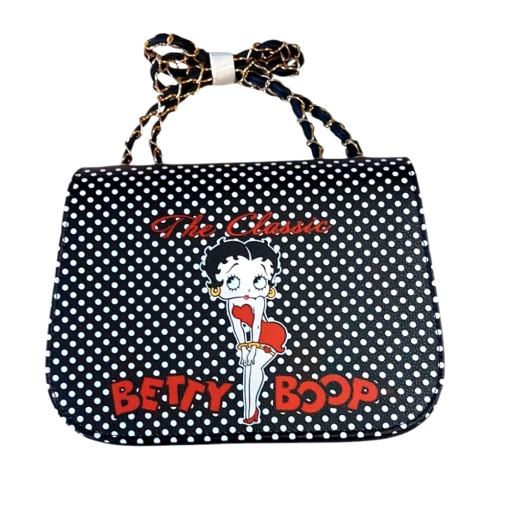 29. Betty Boop Polka Dot Black and White Handbag Nwt!